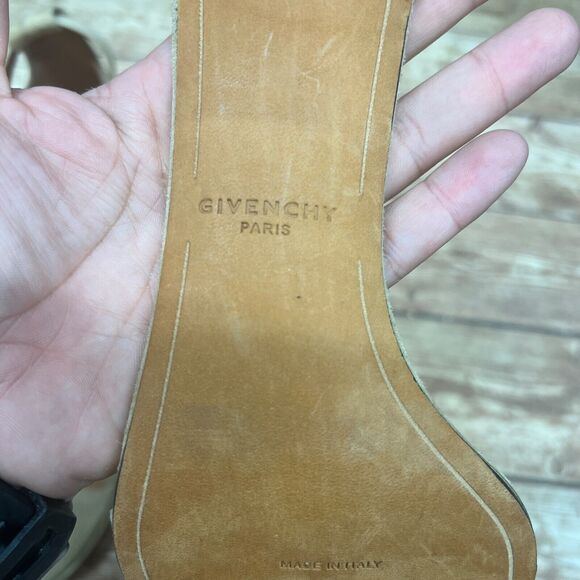 Givenchy Nadia Ankle Strap Stiletto Heel Beige Leather Sandals Size 40/10 - Picture 9 of 14